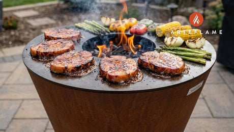 Grilled New Hampshire Maple Glazed Ham Steaks on the Arteflame