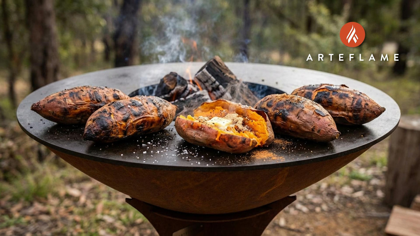 West Virginia Style Charcoal Roasted Sweet Potatoes