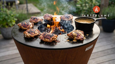 Grilled BBQ Chicken Thighs With Creamy Curry Peanut Sauce