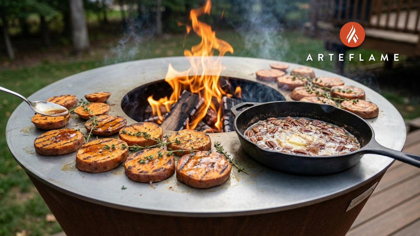 Wood-Fired Sweet Potatoes with Vermont Maple Pecan Glaze