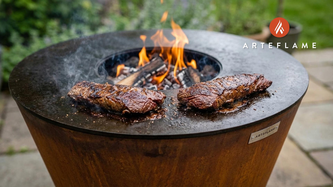 Bourbon Hanger Steaks on the Arteflame Grill