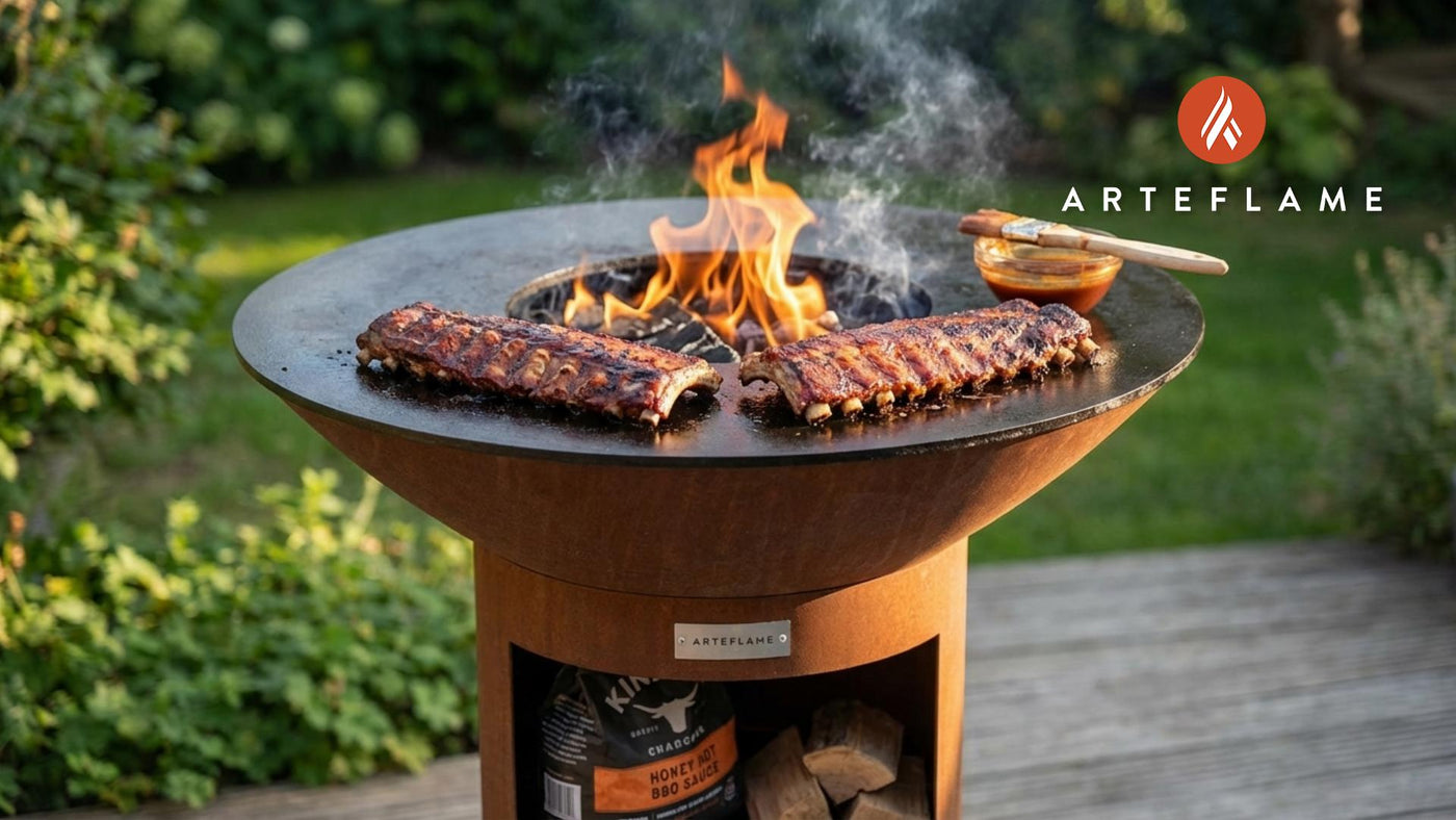 Grilled Ribs with Kinder’s Honey Hot BBQ Sauce