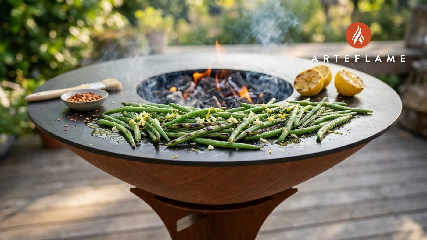 Grilled Green Beans with Garlic and Lemon