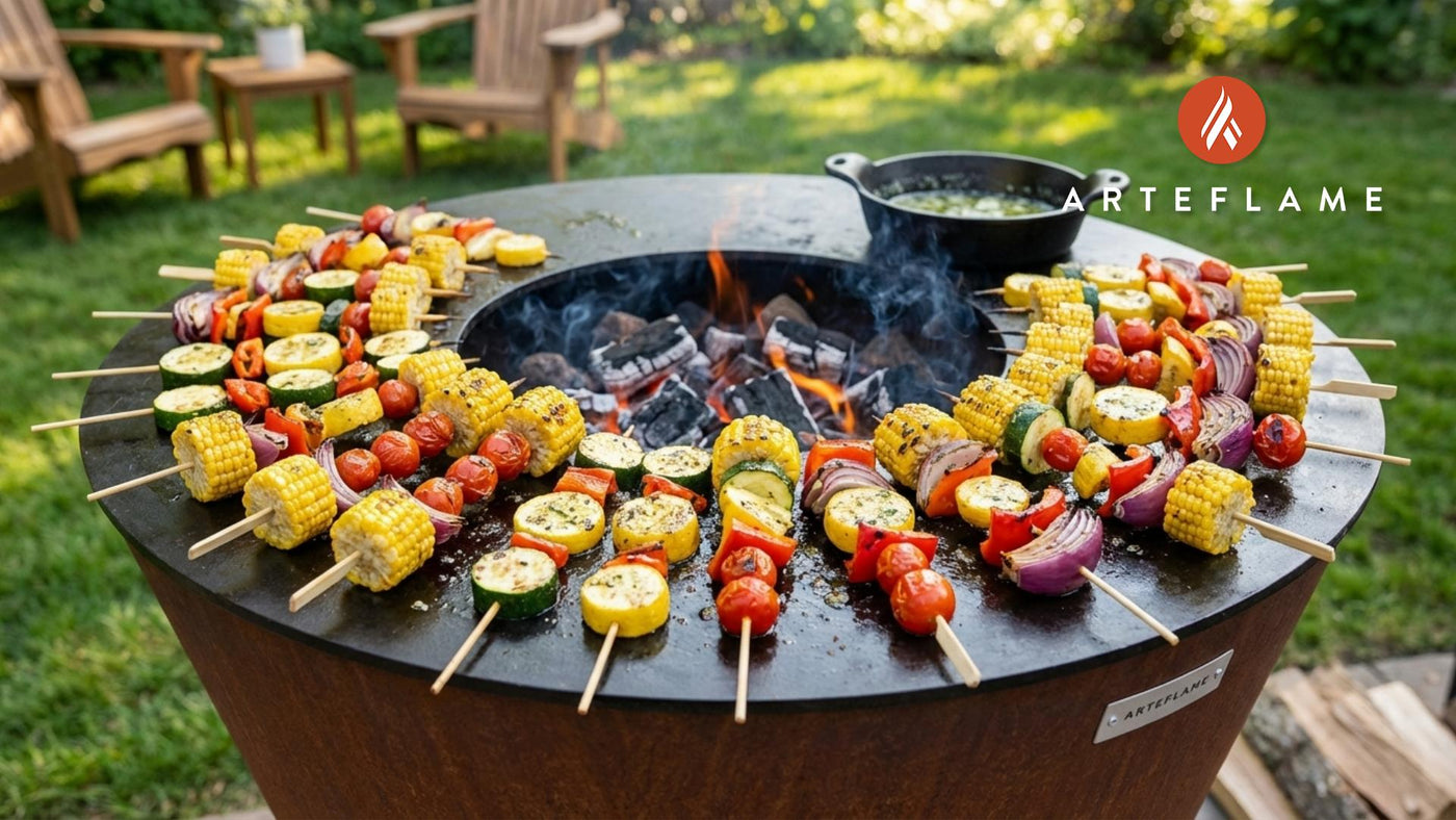 Grilled Michigan Veggie Skewers with Garlic Herb Butter