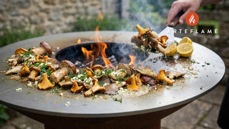Rustic Grilled Albanian Wild Mushrooms with Fresh Herbs