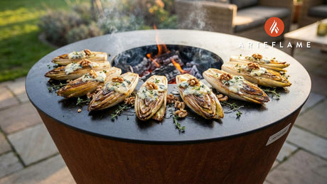 Smoky Grilled Belgian Chicory with Blue Cheese & Walnuts
