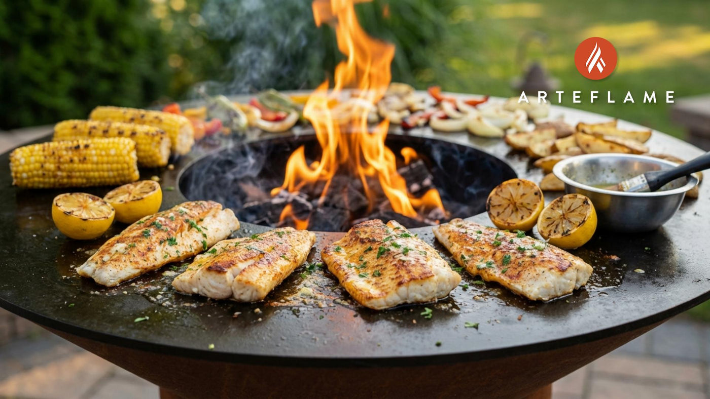 Golden-Seared Ohio Style Lake Erie Walleye on the Arteflame
