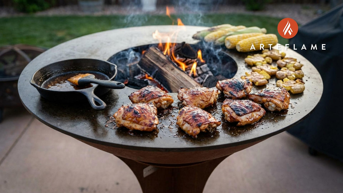 Grilled South Dakota Honey Bourbon Glazed Chicken Thighs