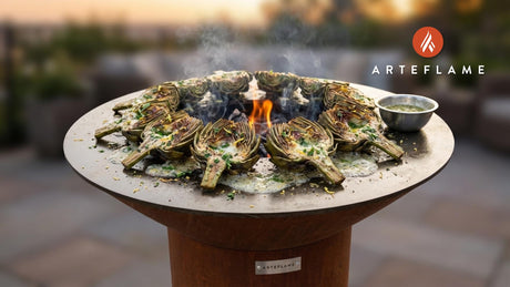 Smoky Greek Grilled Artichokes with Lemon Garlic Butter