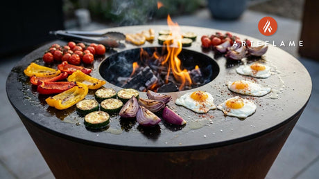 Grilled Quail Eggs and Vegetables on the Arteflame Grill