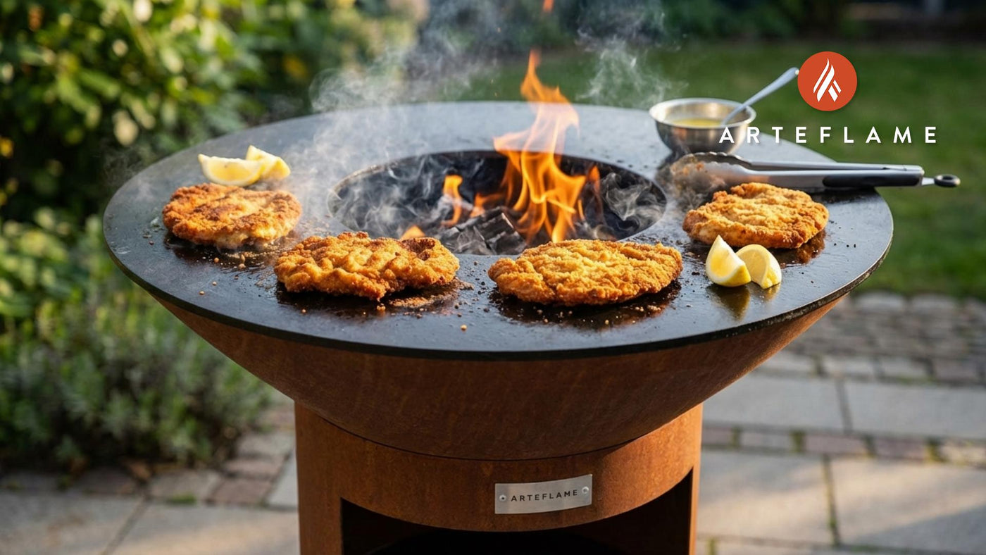 Crispy Golden Schnitzel on the Arteflame Grill