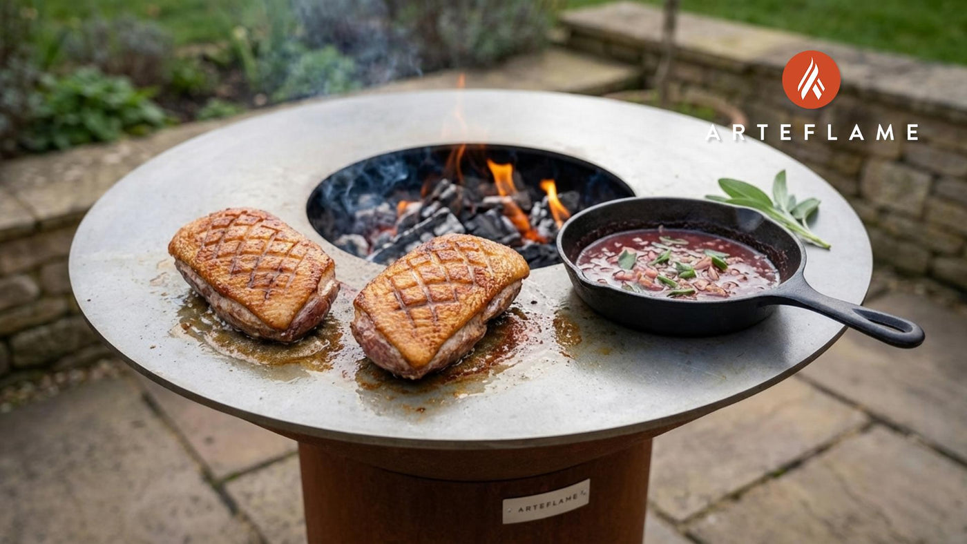 British Grilled Goose Breast with Sage and Port Sauce