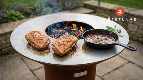 British Grilled Goose Breast with Sage and Port Sauce
