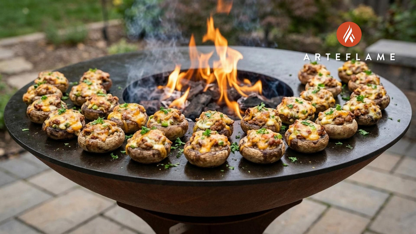 Kansas-Style Grilled Sausage & Cheese Stuffed Mushrooms