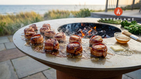 Rhode Island Grilled Bacon-Wrapped Scallops with Maple Glaze
