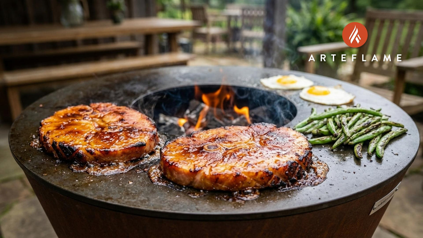 Grilled Missouri Ozark Honey Glazed Ham Steak