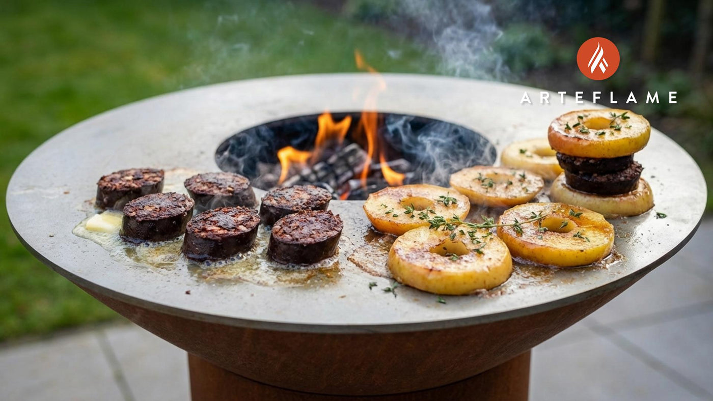 Smoky Dutch Grilled Black Pudding with Caramelized Apples