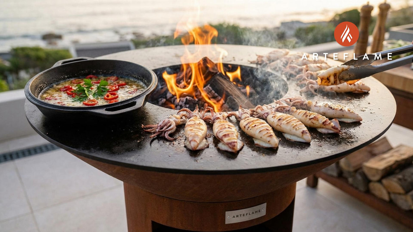 Rhode Island Fire-Grilled Squid with Spicy Garlic Butter