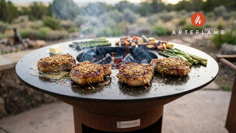 Nevada Pine Nut Crusted Pork Chops on the Arteflame Grill