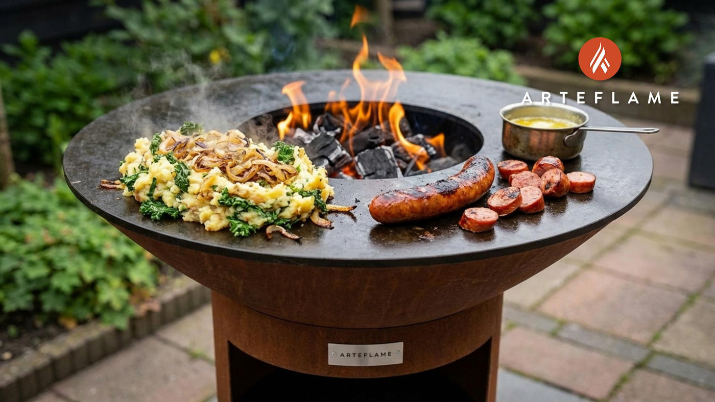 Grilled Stamppot with Smoked Sausage on the Arteflame