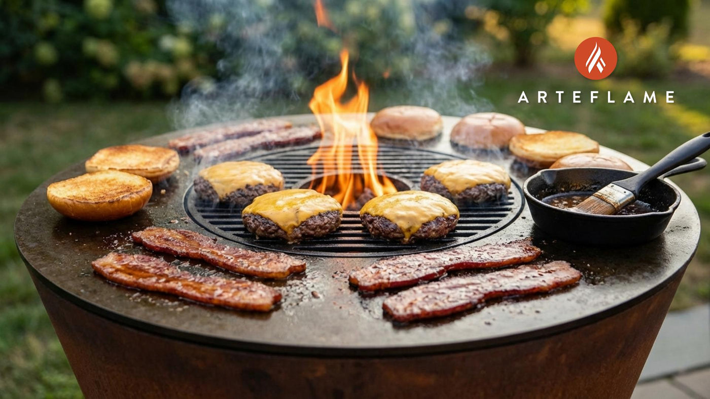 Smoked Maple Bacon Burgers with Sticky Maine Glaze