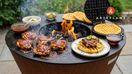 Smoked Tennessee BBQ Chicken and Cornbread Waffles