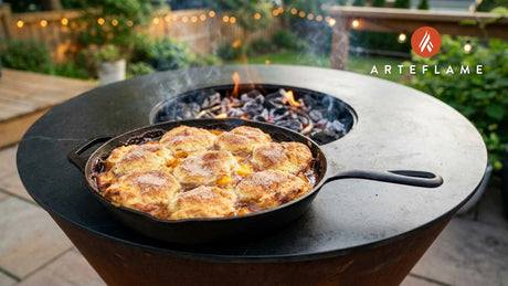 Smoky Skillet Grilled Peach Cobbler Recipe