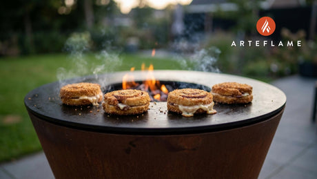 Grilled Cinnamon Roll Cheesecake Sandwich with Pork Panko Crunch