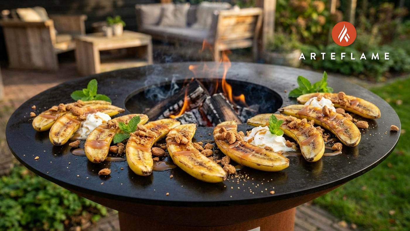 Grilled Bananas with Dutch Pepernoten & Salted Caramel