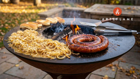 Grilled Wisconsin Kielbasa & Sauerkraut on the Arteflame