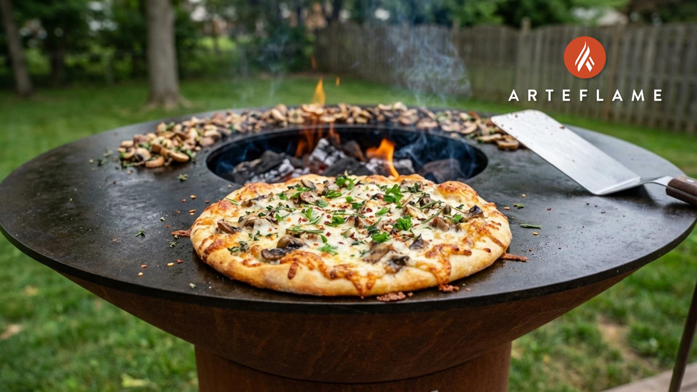 Smoky Swiss Mushroom & Herb Flatbread on the Arteflame Grill
