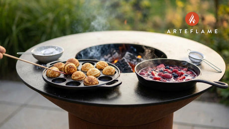 Grilled Danish Aebleskiver with Fresh Berry Compote Recipe