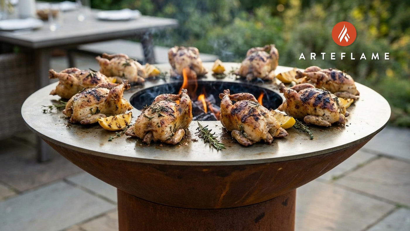 Smoked California Style Grilled Quail with Fresh Herbs