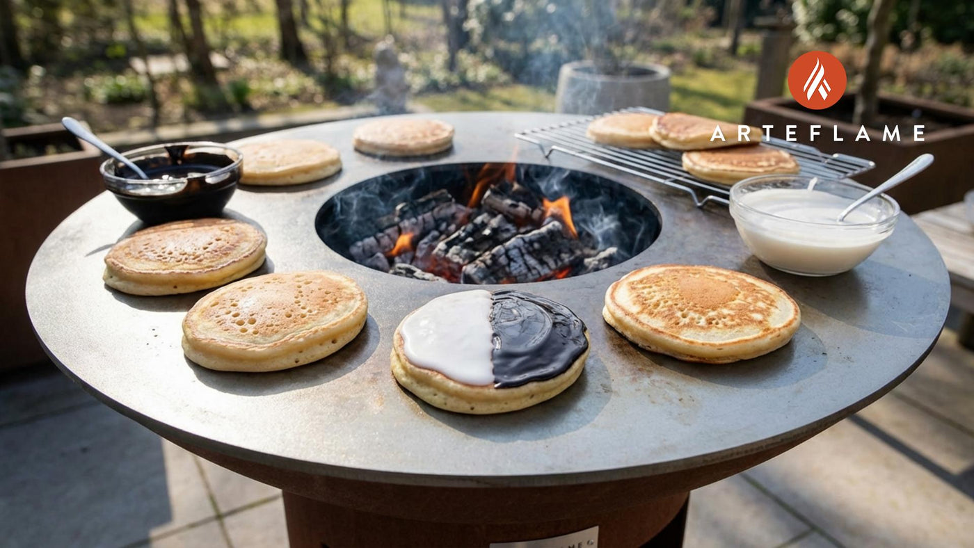 New York Style Grilled Black & White Cookie Pancakes