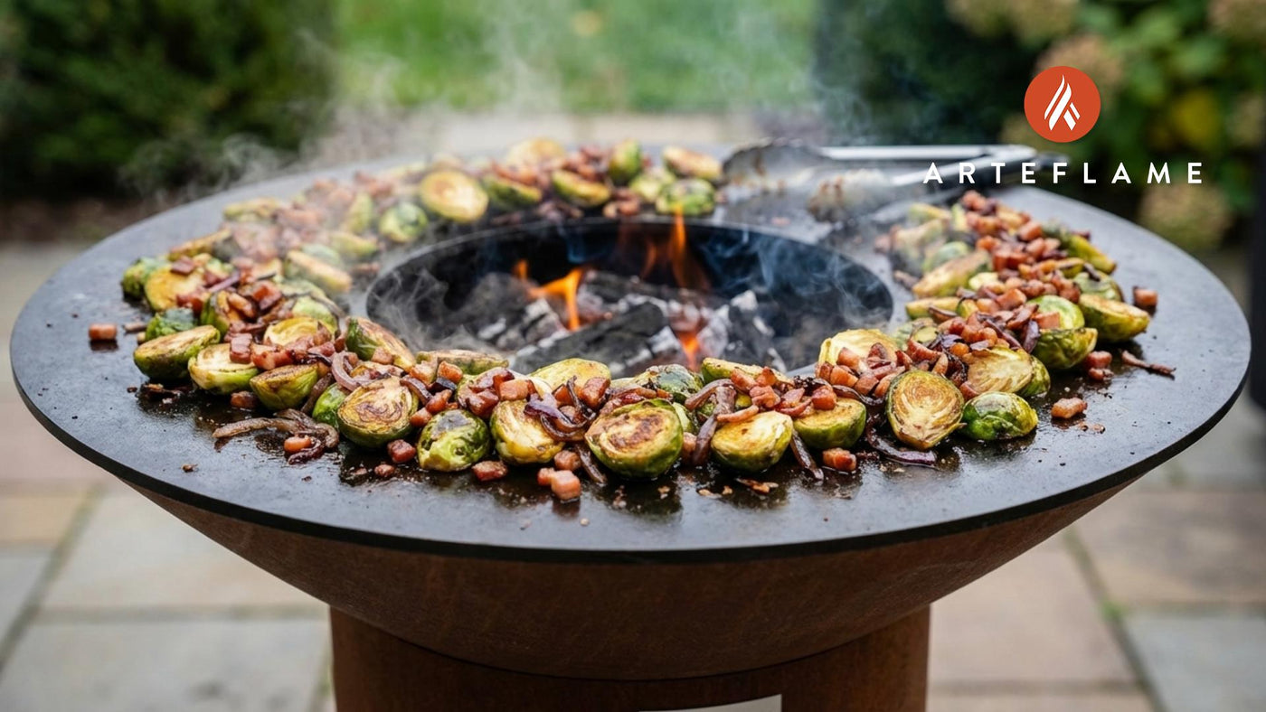 Crispy Iowa Balsamic Glazed Brussels Sprouts on the Arteflame Grill