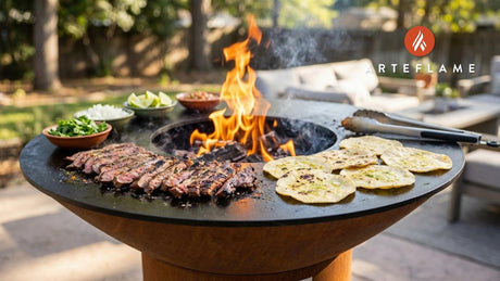 Grilled Carne Asada with Lime Tortillas on the Arteflame Grill