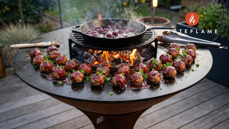 Smoked & Seared: Grilled Utah Cherry Glazed Meatballs Recipe