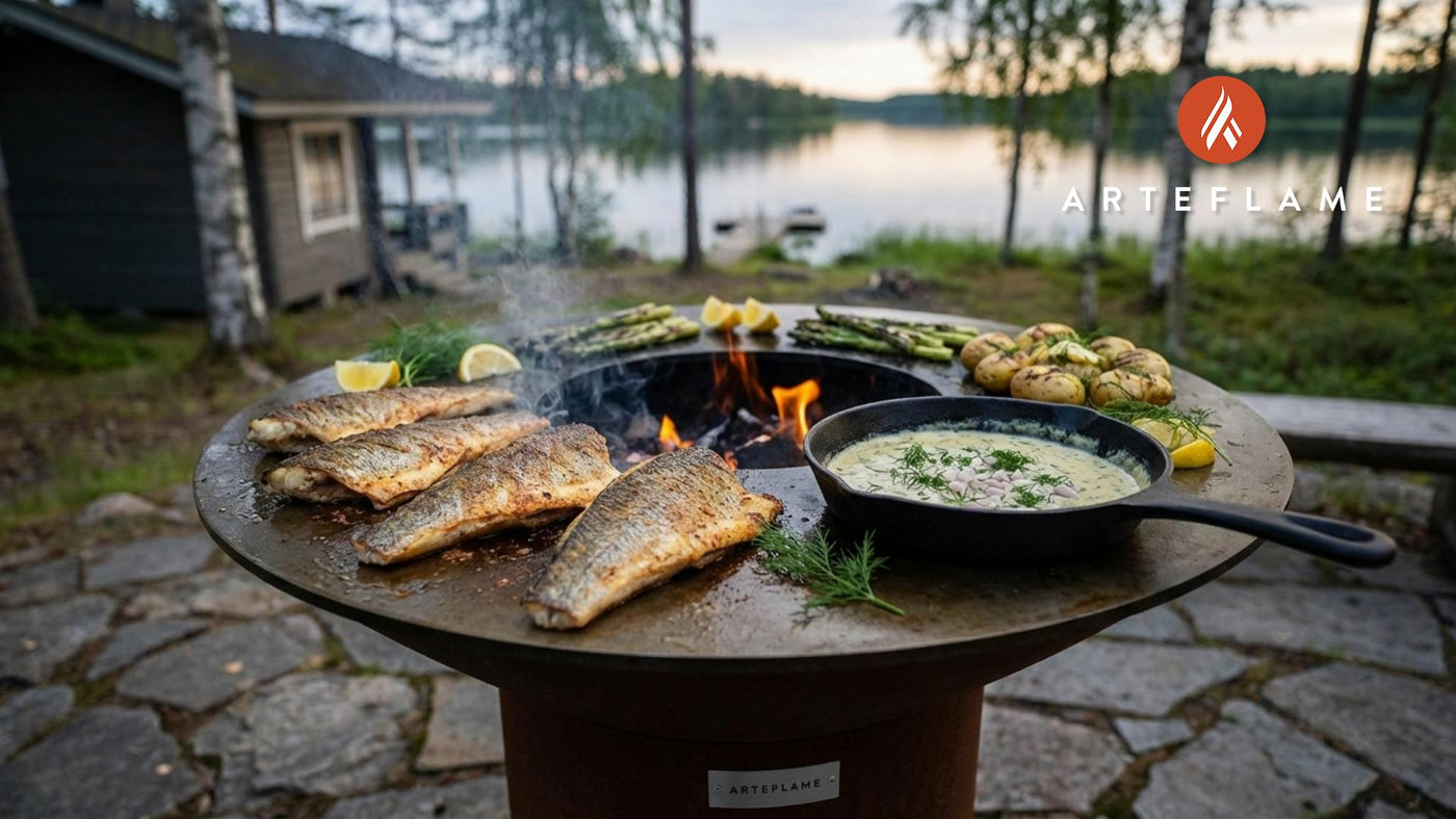 Authentic Finnish Grilled Pike Perch with Creamy Dill Sauce
