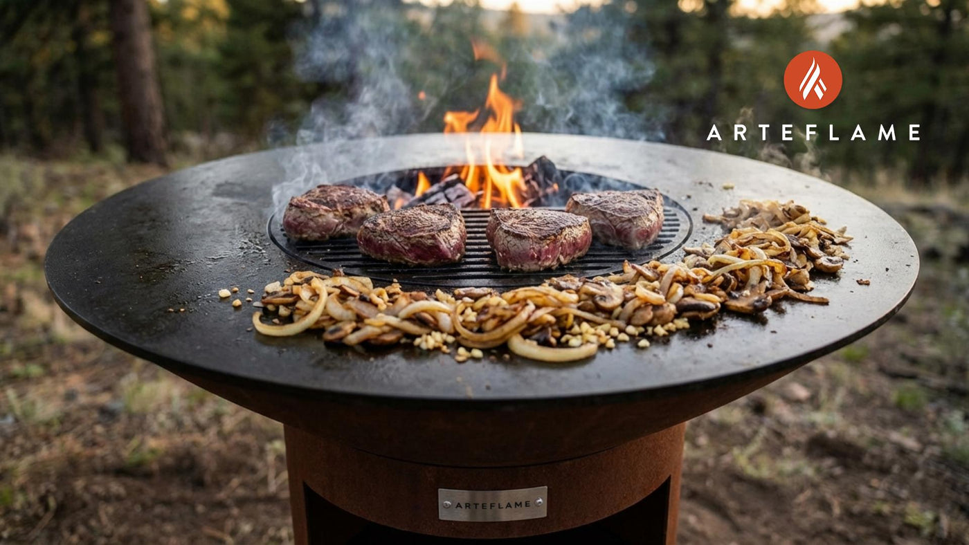 Nevada-Style Grilled Elk Steaks with Sautéed Onions & Mushrooms
