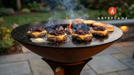 Grilled Oregon Bison Burgers with Tillamook Cheddar & Pinot Noir Onions