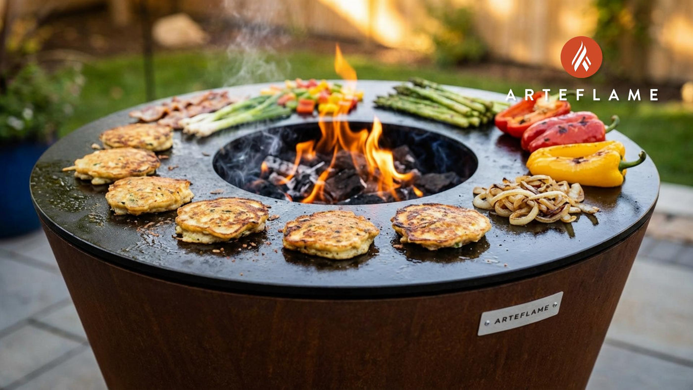Crispy Grilled Rhode Island Clam Pancakes on the Arteflame