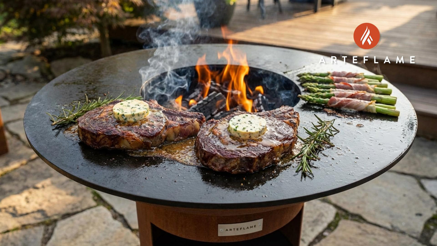 Grilled Utah Bison Ribeye with Smoky Blue Cheese Butter