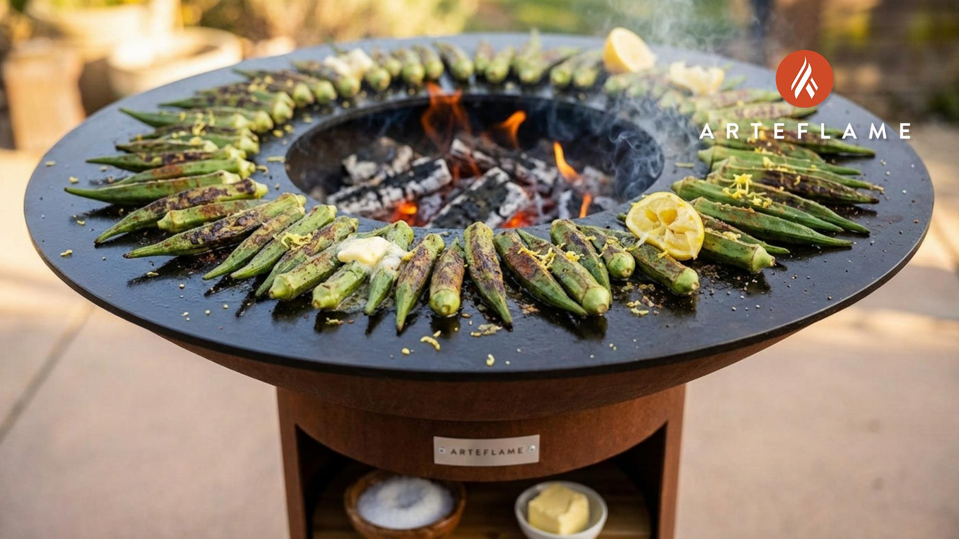Smoky Mississippi Charred Okra with Zesty Lemon Butter