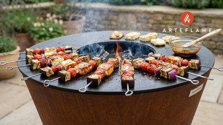 Smoky Greek Grilled Eggplant and Halloumi Skewers Recipe