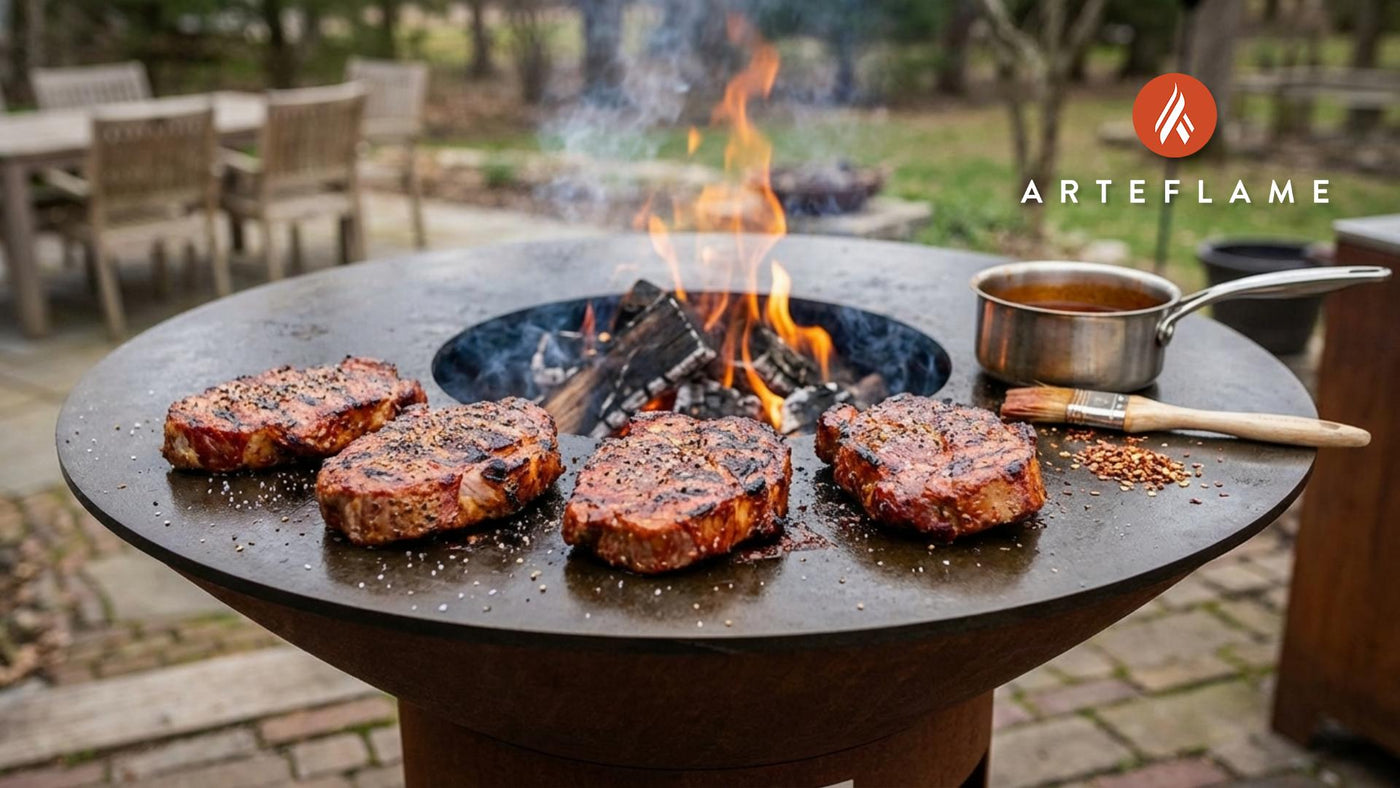 Monroe County Pork Steaks with Spicy Vinegar Dip on the Grill