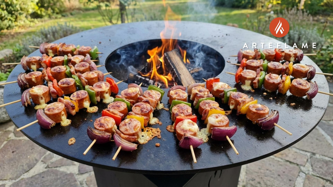 Grilled Austrian Carinthian Cheese Sausage Skewers Recipe
