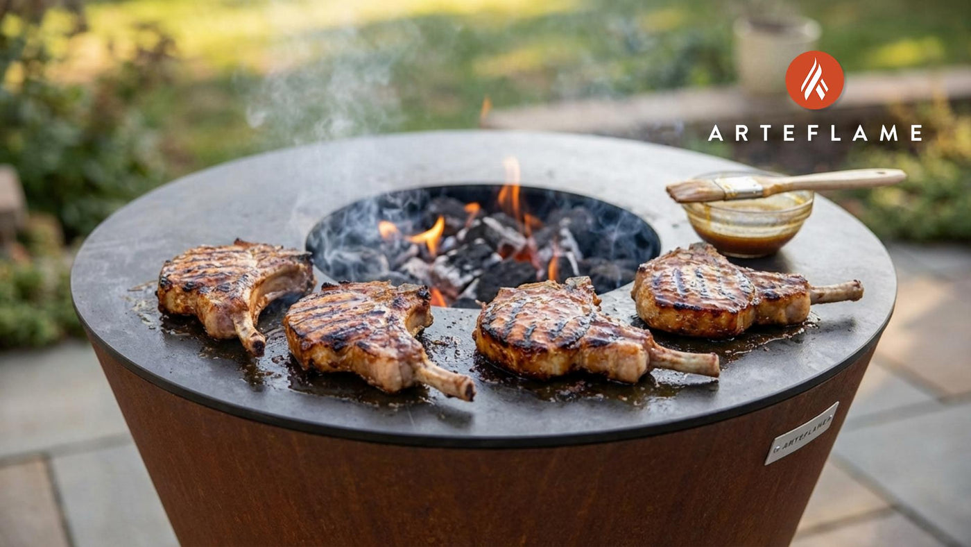 Grilled Maine Maple Dijon Pork Chops on the Arteflame