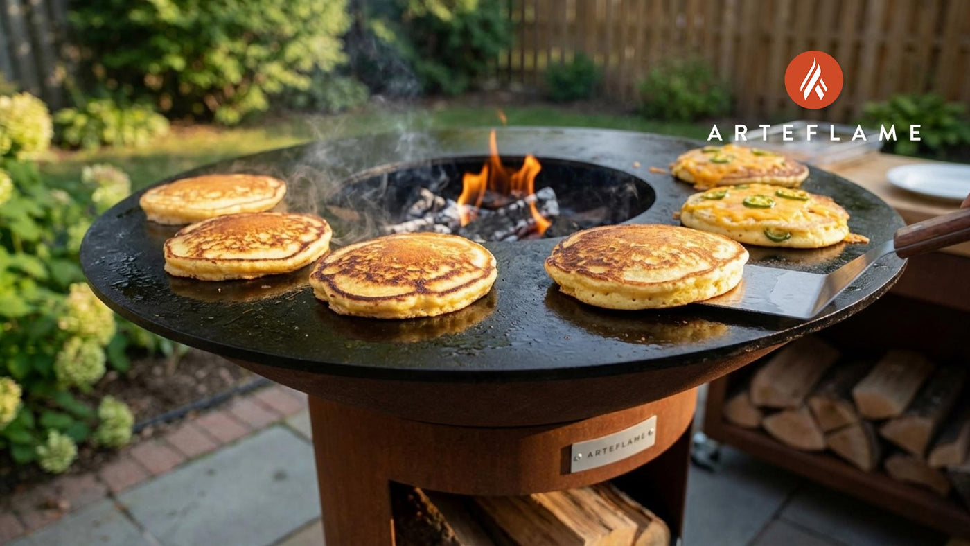 Rustic Nebraska Cornbread Hoecakes on the Grill