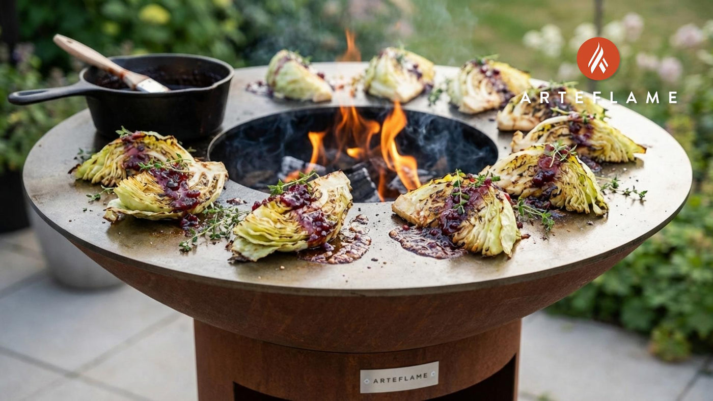 Smoky Swedish Charred Cabbage with Lingonberry Glaze