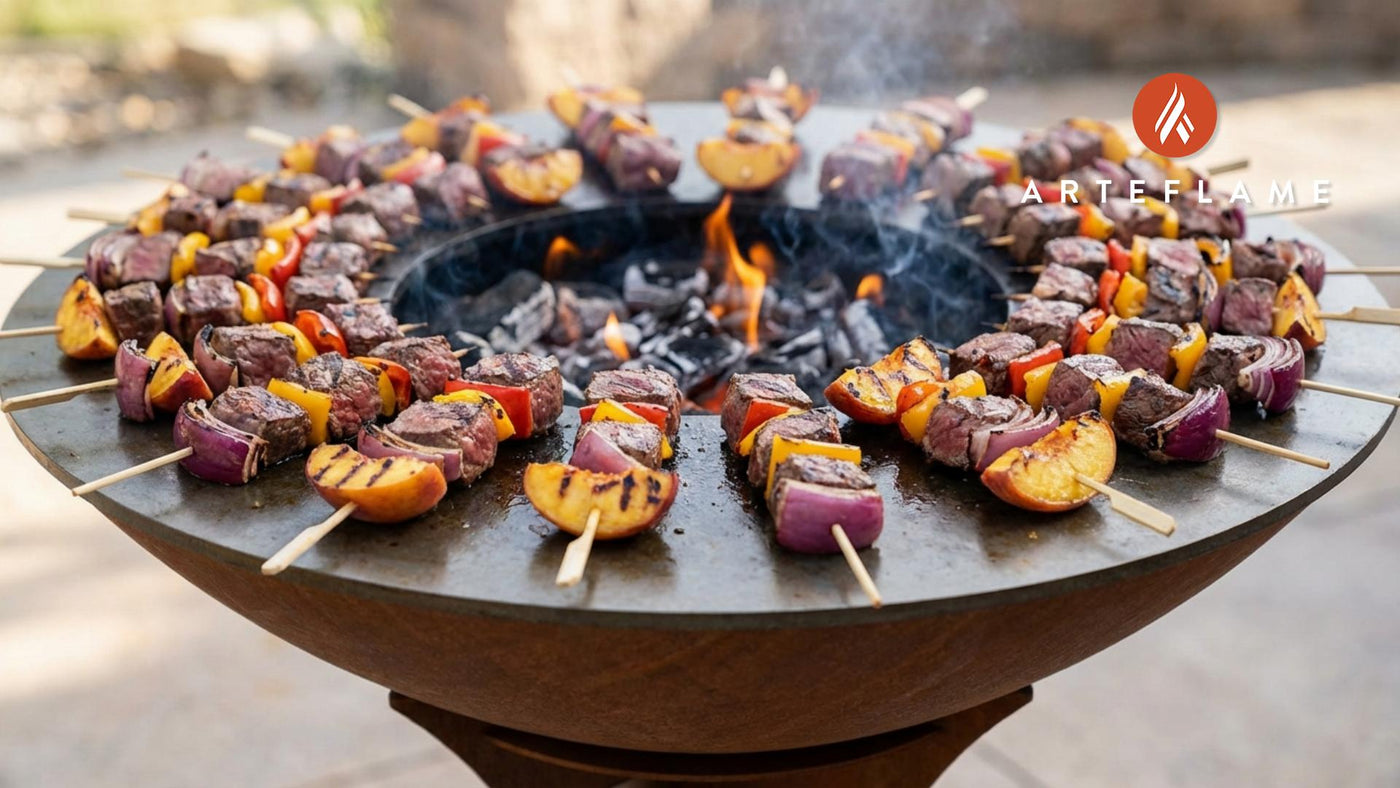 Smoky South Dakota Grilled Bison and Peach Kebabs